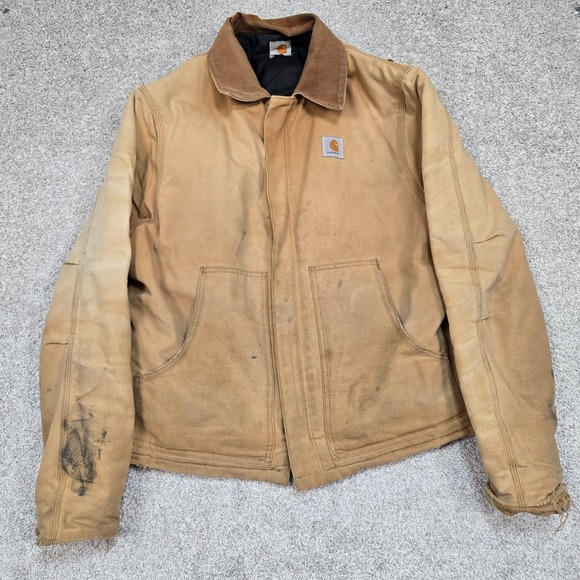 Carhartt Other - Vintage Carhartt Corduroy Collar Duck canvas Quilt Lined coat distressed men 2XL